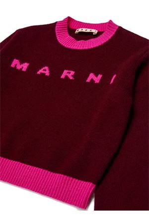 maglione in lana bordeaux MARNI KIDS | M00993M00ML0M434